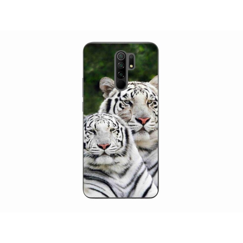 Gelový obal mmCase na mobil Xiaomi Redmi 9 - bílí tygři