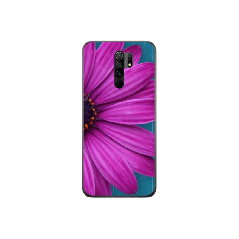 Gelový obal mmCase na mobil Xiaomi Redmi 9 - fialová kopretina