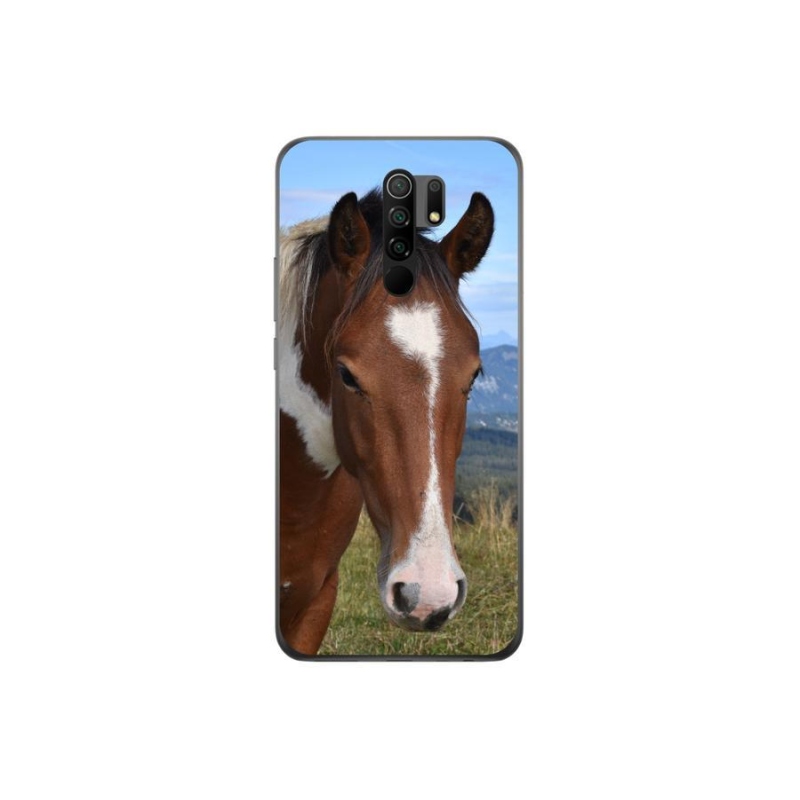 Gelový obal mmCase na mobil Xiaomi Redmi 9 - hnědý kůň