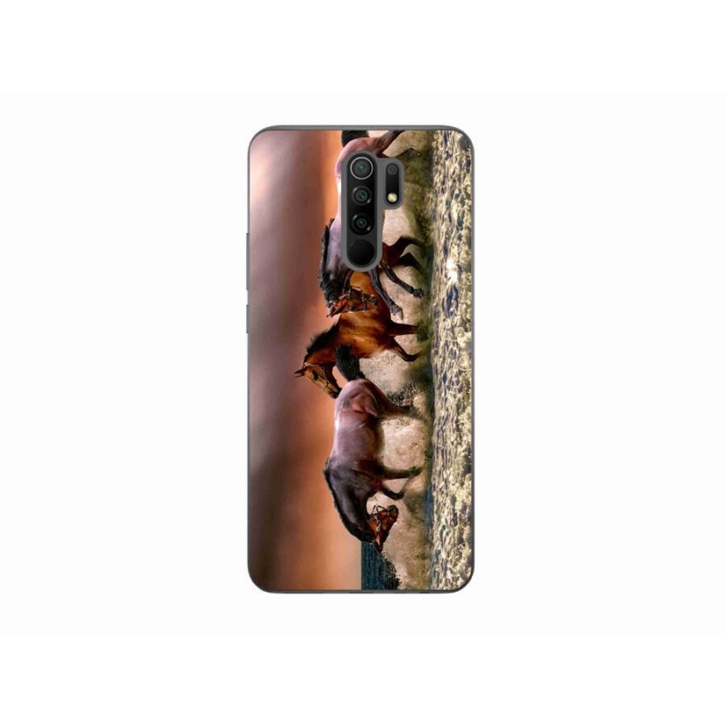 Gelový obal mmCase na mobil Xiaomi Redmi 9 - koně 1