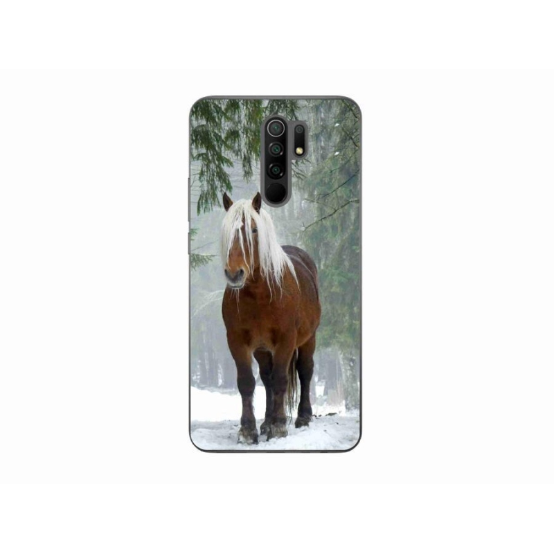 Gelový obal mmCase na mobil Xiaomi Redmi 9 - kůň v lese