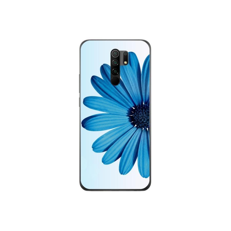 Gelový obal mmCase na mobil Xiaomi Redmi 9 - modrá kopretina