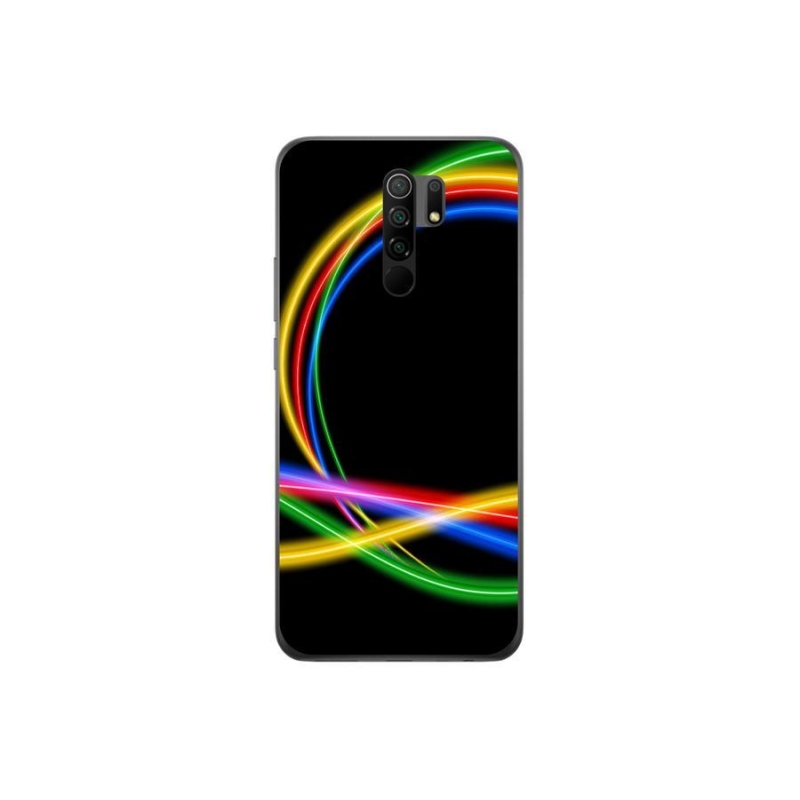 Gelový obal mmCase na mobil Xiaomi Redmi 9 - neonové kruhy