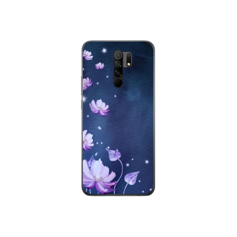 Gelový obal mmCase na mobil Xiaomi Redmi 9 - padající květy