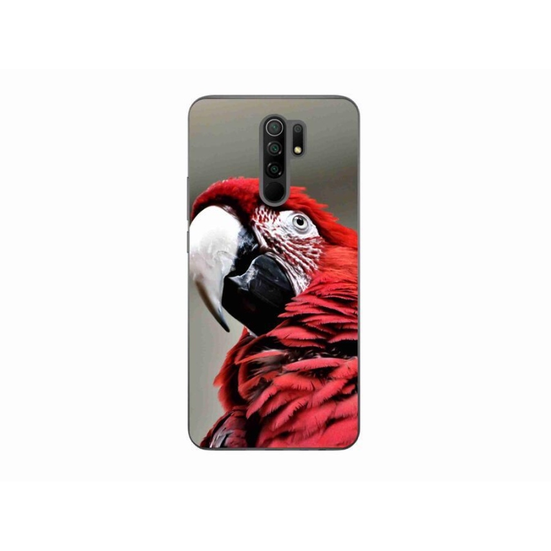 Gelový obal mmCase na mobil Xiaomi Redmi 9 - papoušek ara červený