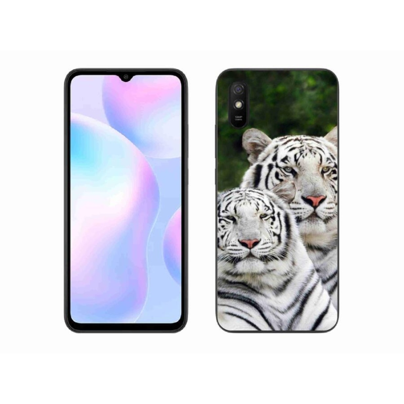 Gelový obal mmCase na mobil Xiaomi Redmi 9AT - bílí tygři
