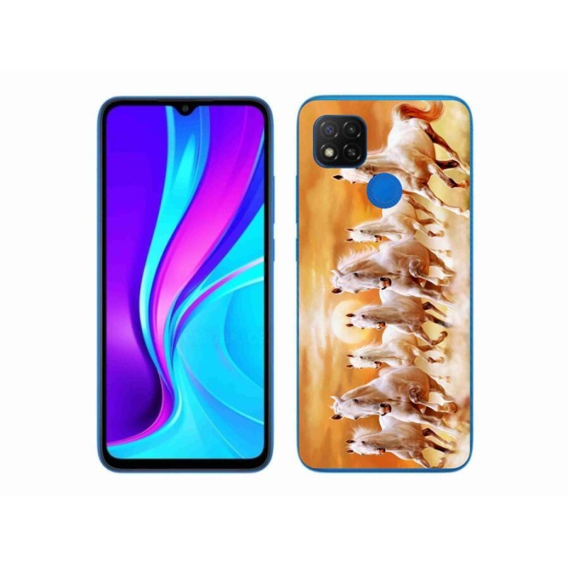 Gelový obal mmCase na mobil Xiaomi Redmi 9C - koně 2