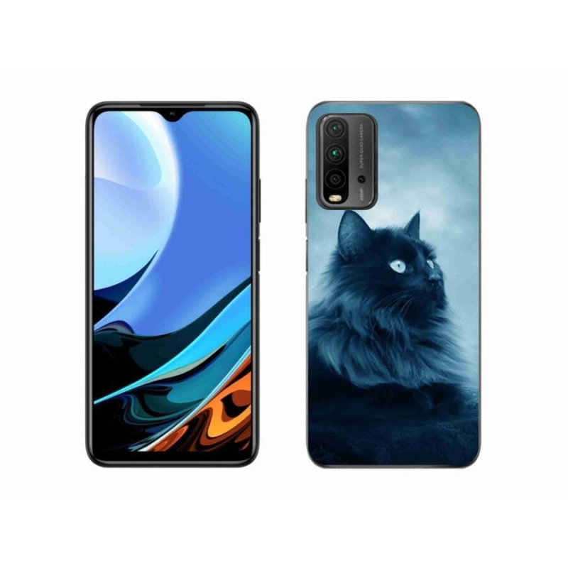 Gelový obal mmCase na mobil Xiaomi Redmi 9T - černá kočka 1