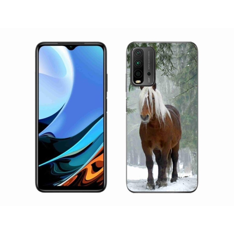 Gelový obal mmCase na mobil Xiaomi Redmi 9T - kůň v lese