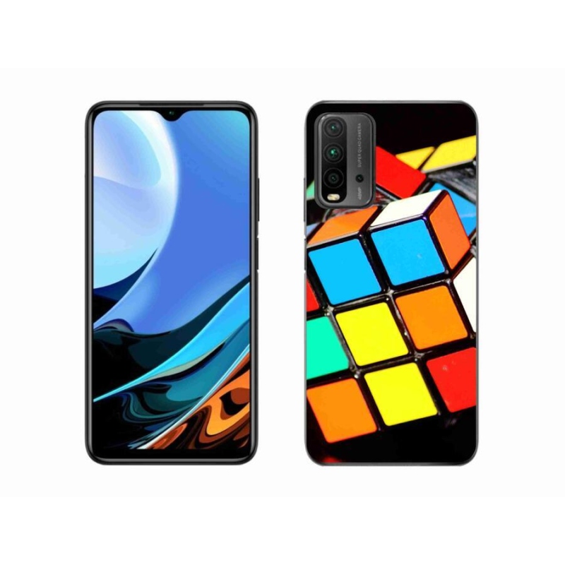 Gelový obal mmCase na mobil Xiaomi Redmi 9T - rubikova kostka