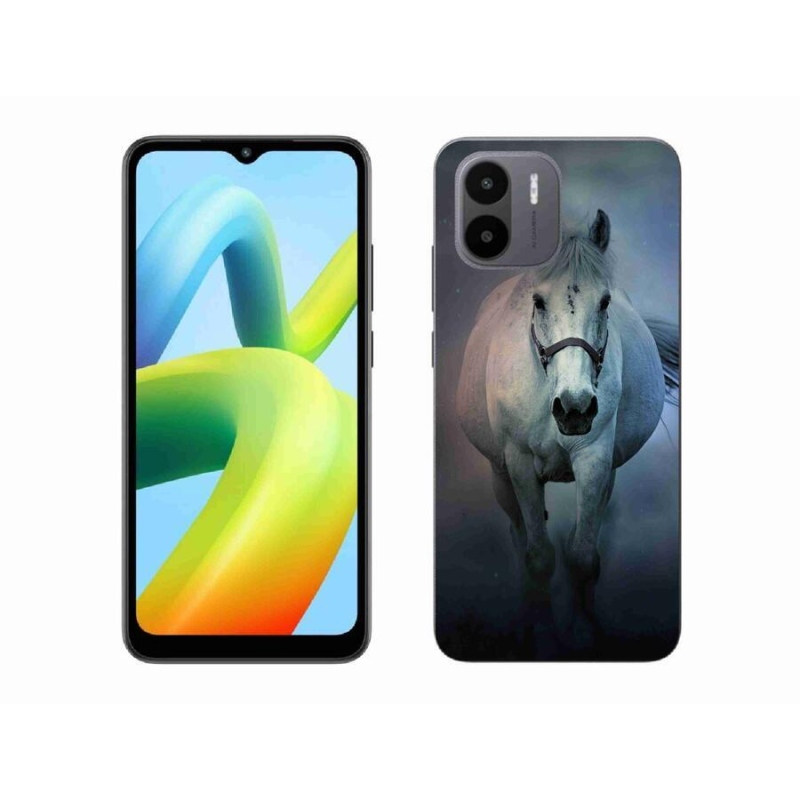 Gelový obal mmCase na mobil Xiaomi Redmi A1/Redmi A2 - běžící bílý kůň