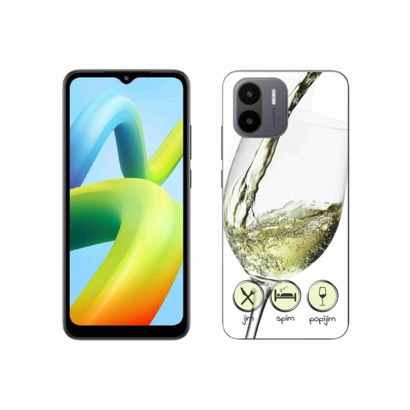 Gelový obal mmCase na mobil Xiaomi Redmi A1/Redmi A2 - sklenička vína bílé