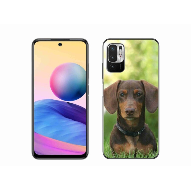 Gelový obal mmCase na mobil Xiaomi Redmi Note 10 5G - hnědý jezevčík