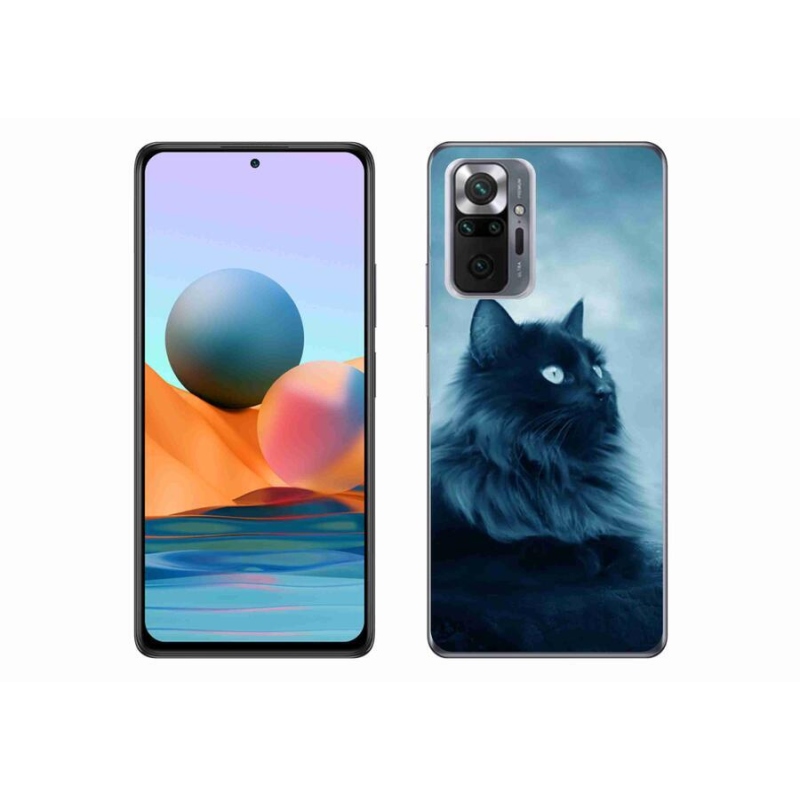 Gelový obal mmCase na mobil Xiaomi Redmi Note 10 Pro - černá kočka 1