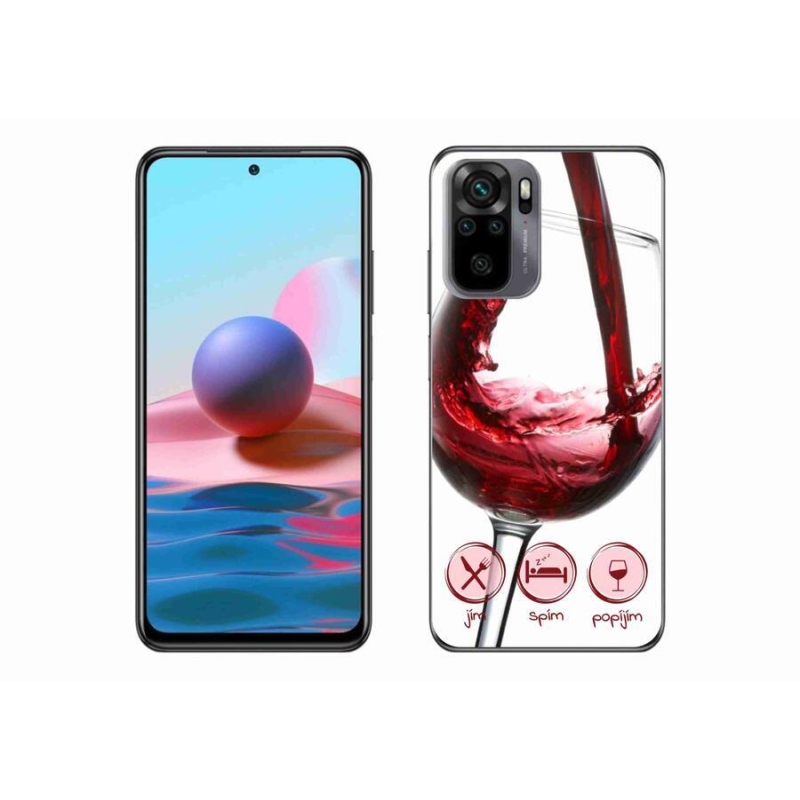 Gelový obal mmCase na mobil Xiaomi Redmi Note 10S - sklenička vína červené