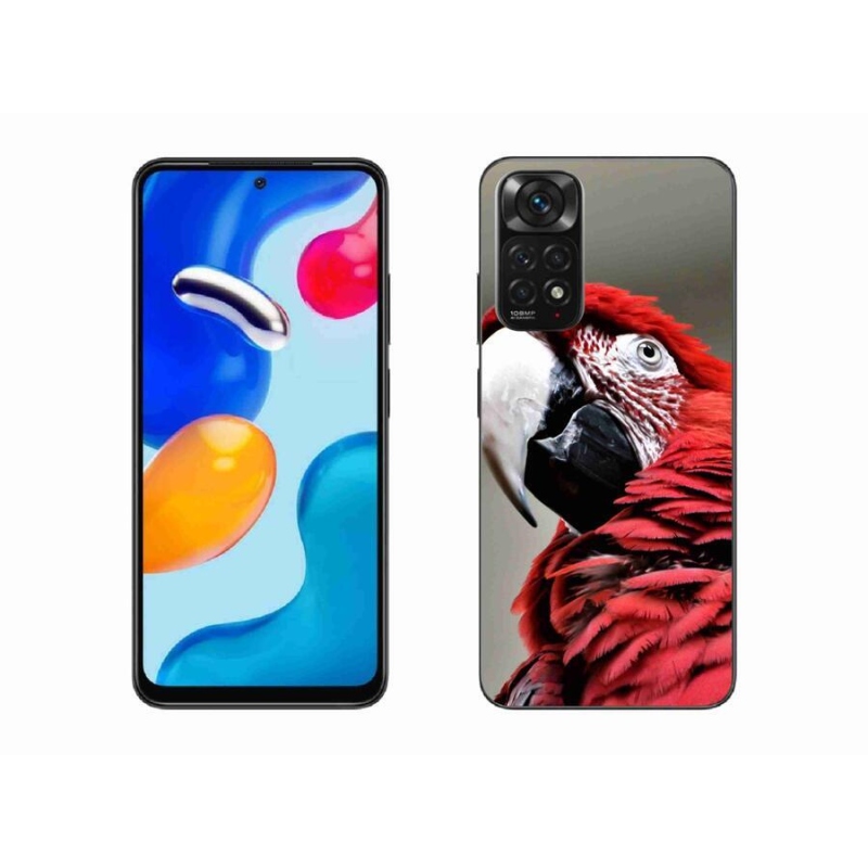Gelový obal mmCase na mobil Xiaomi Redmi Note 11 4G - papoušek ara červený