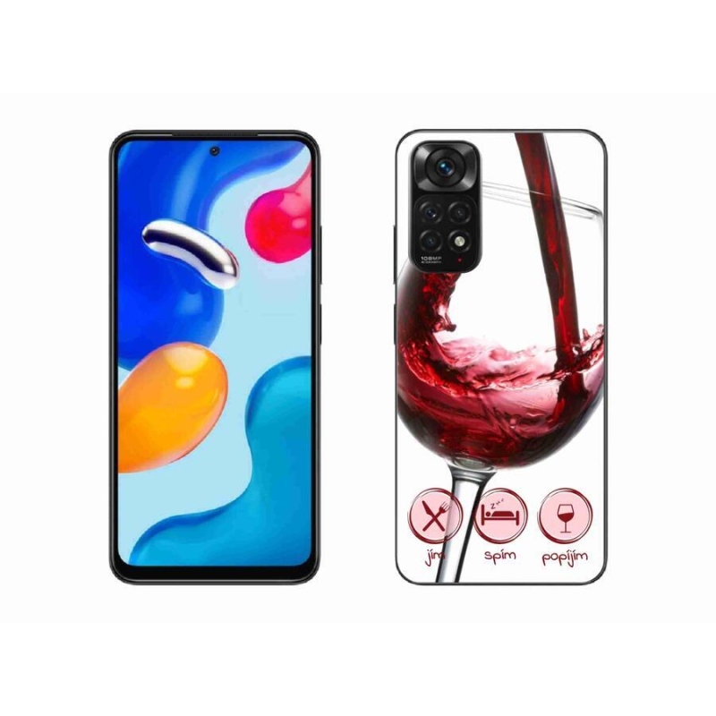Gelový obal mmCase na mobil Xiaomi Redmi Note 11 4G - sklenička vína červené
