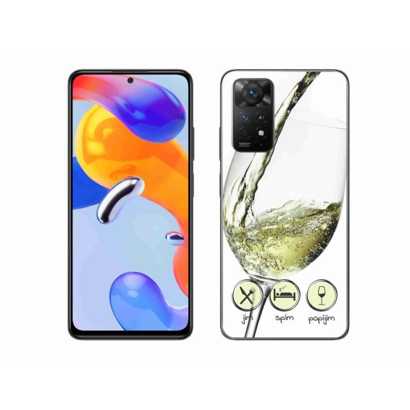 Gelový obal mmCase na mobil Xiaomi Redmi Note 11 Pro 4G/5G - sklenička vína bílé