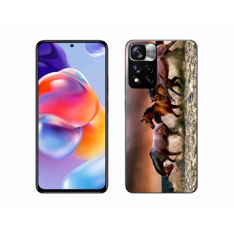 Gelový obal mmCase na mobil Xiaomi Redmi Note 11 Pro+ 5G - koně 1