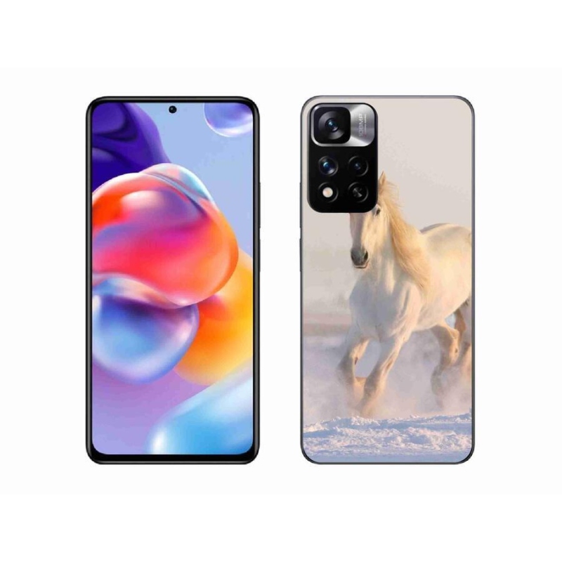 Gelový obal mmCase na mobil Xiaomi Redmi Note 11 Pro+ 5G - kůň ve sněhu