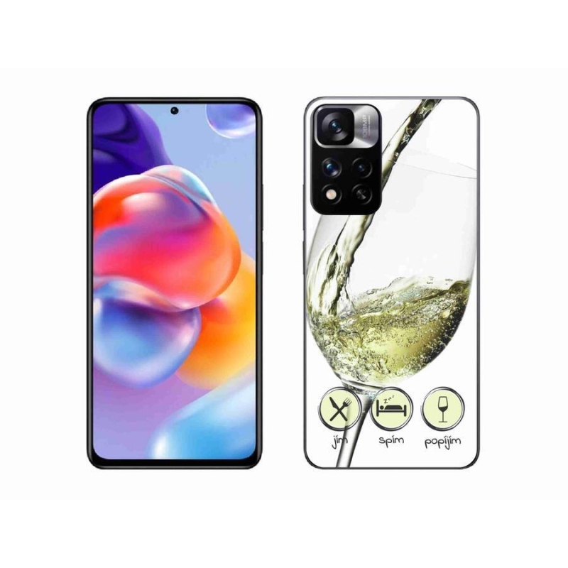Gelový obal mmCase na mobil Xiaomi Redmi Note 11 Pro+ 5G - sklenička vína bílé