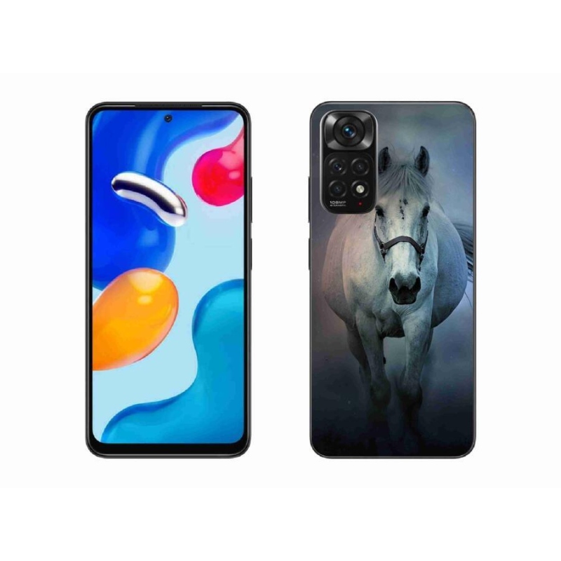 Gelový obal mmCase na mobil Xiaomi Redmi Note 11S 4G - běžící bílý kůň