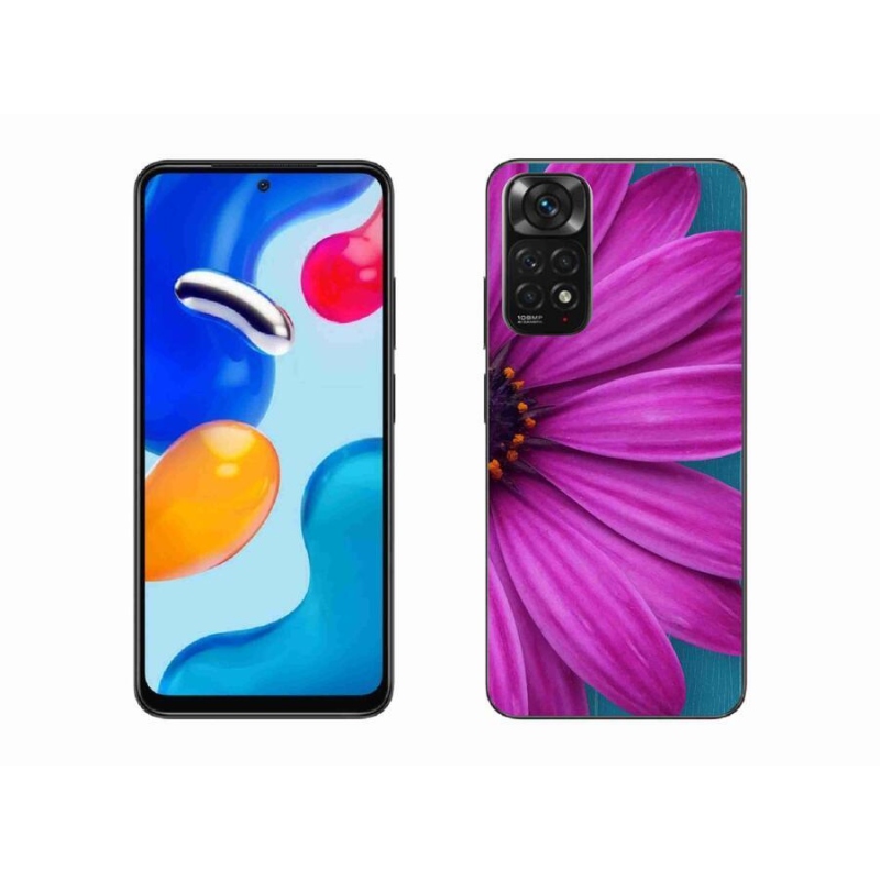 Gelový obal mmCase na mobil Xiaomi Redmi Note 11S 4G - fialová kopretina