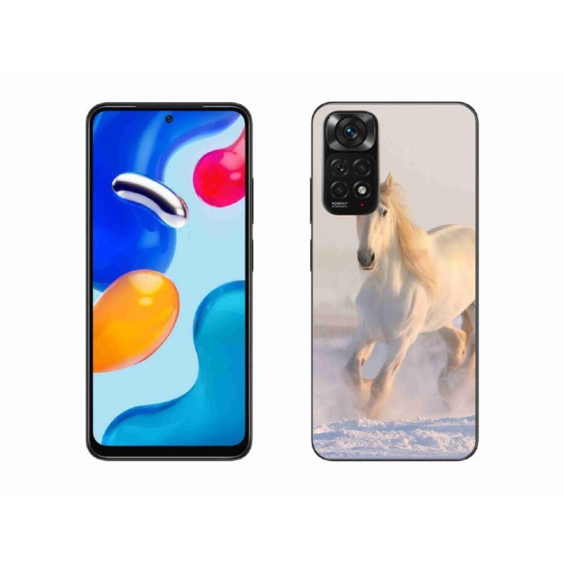 Gelový obal mmCase na mobil Xiaomi Redmi Note 11S 4G - kůň ve sněhu