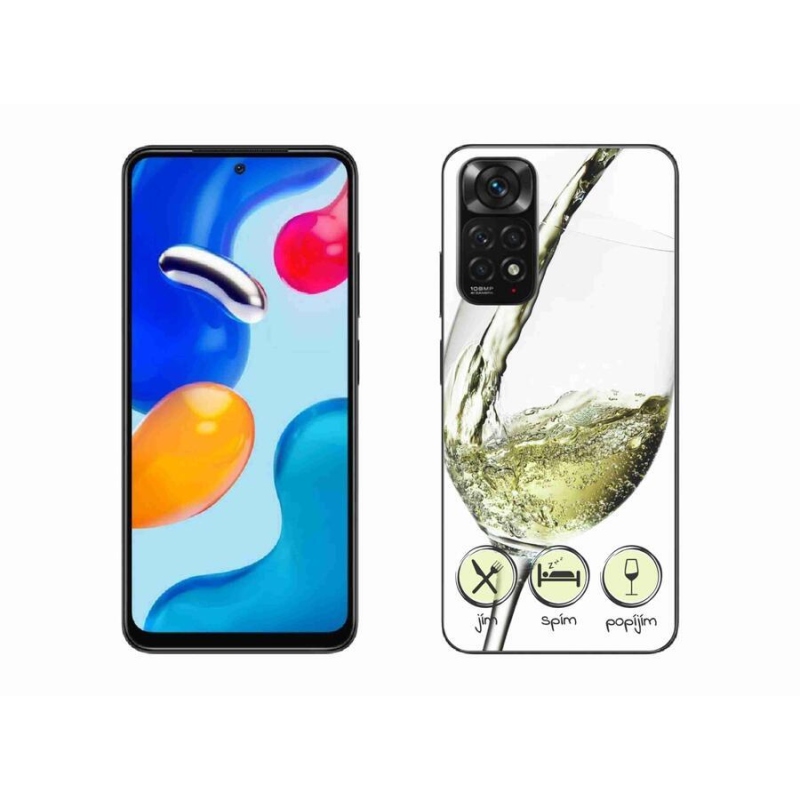 Gelový obal mmCase na mobil Xiaomi Redmi Note 11S 4G - sklenička vína bílé