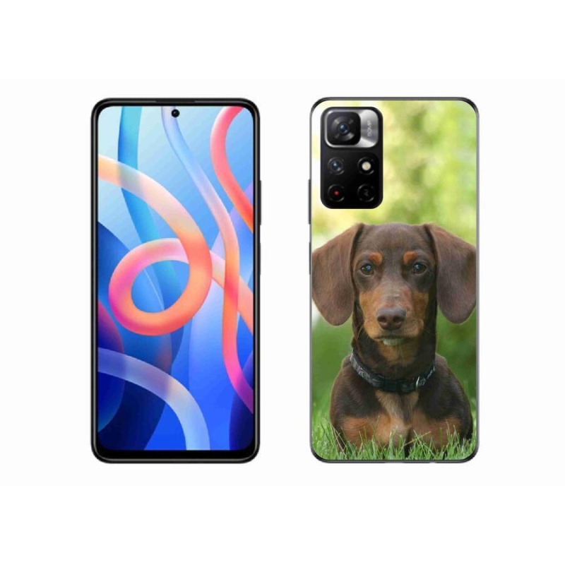 Gelový obal mmCase na mobil Xiaomi Redmi Note 11S 5G - hnědý jezevčík