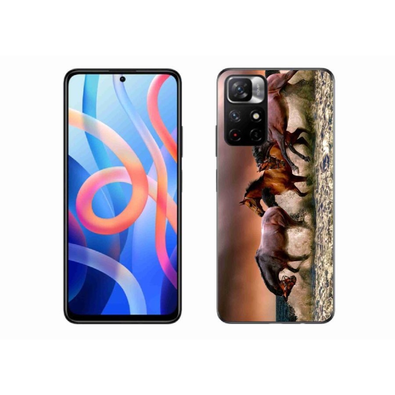 Gelový obal mmCase na mobil Xiaomi Redmi Note 11S 5G - koně 1