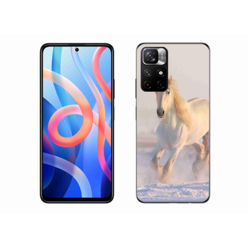 Gelový obal mmCase na mobil Xiaomi Redmi Note 11S 5G - kůň ve sněhu