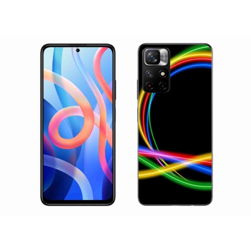 Gelový obal mmCase na mobil Xiaomi Redmi Note 11S 5G - neonové kruhy
