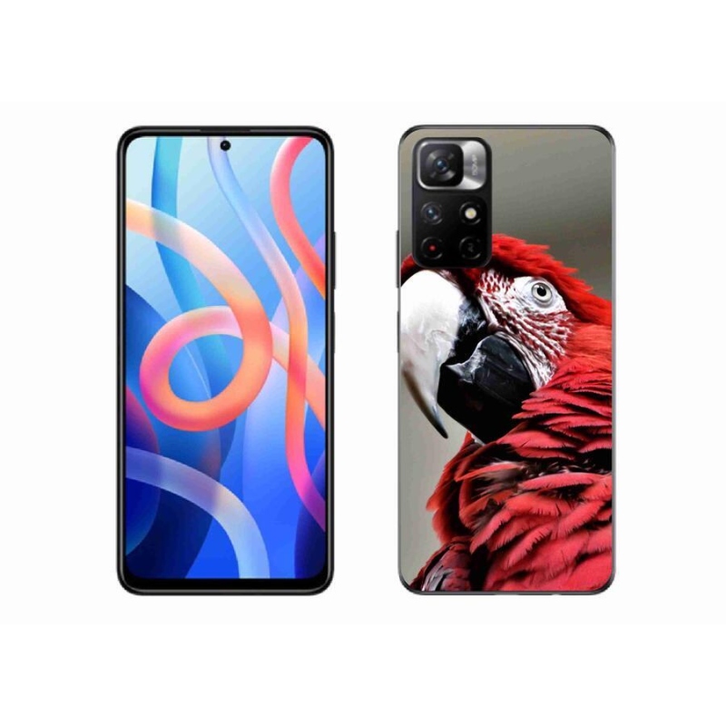 Gelový obal mmCase na mobil Xiaomi Redmi Note 11S 5G - papoušek ara červený