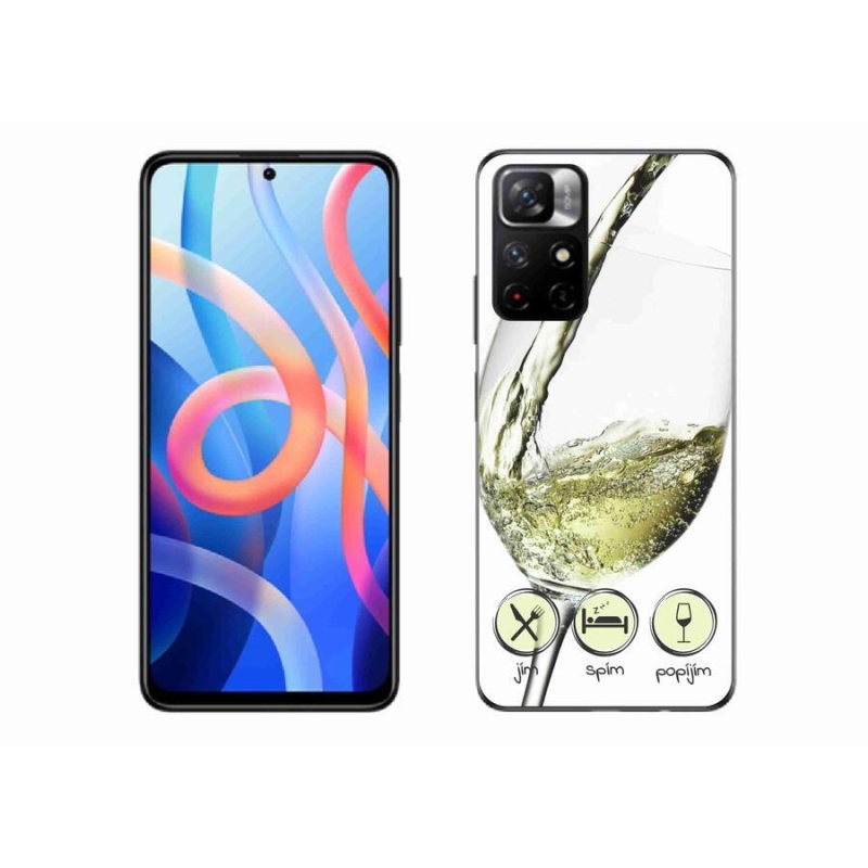 Gelový obal mmCase na mobil Xiaomi Redmi Note 11S 5G - sklenička vína bílé