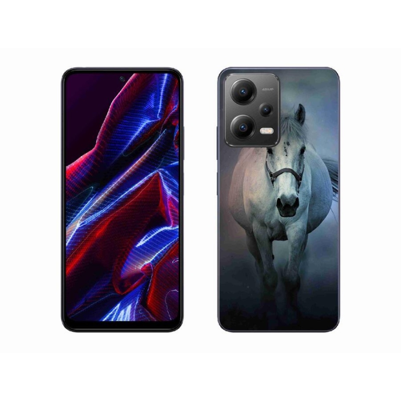Gelový obal mmCase na mobil Xiaomi Redmi Note 12 5G - běžící bílý kůň
