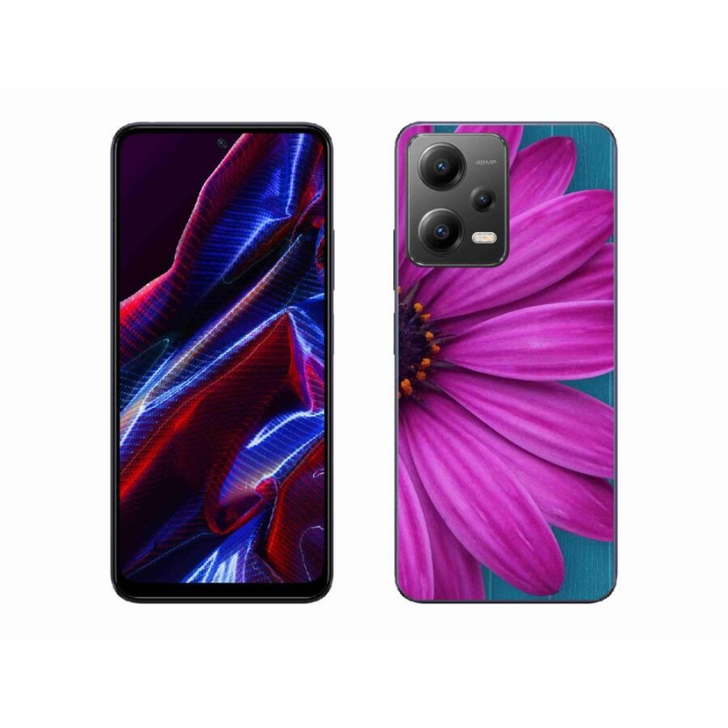 Gelový obal mmCase na mobil Xiaomi Redmi Note 12 5G - fialová kopretina