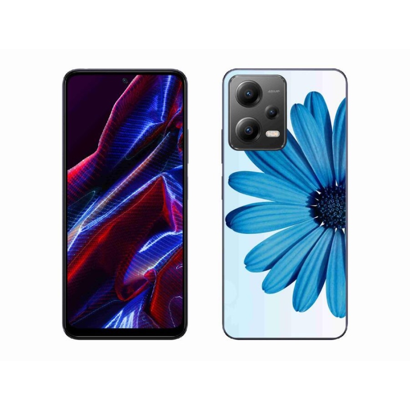 Gelový obal mmCase na mobil Xiaomi Redmi Note 12 5G - modrá kopretina