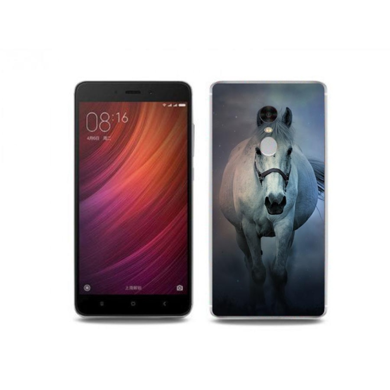 Gelový obal mmCase na mobil Xiaomi Redmi Note 4 - běžící bílý kůň