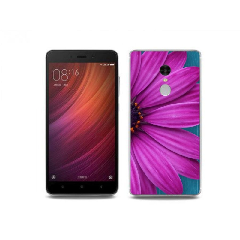 Gelový obal mmCase na mobil Xiaomi Redmi Note 4 - fialová kopretina