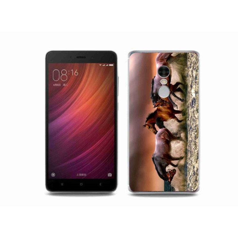 Gelový obal mmCase na mobil Xiaomi Redmi Note 4 - koně 1