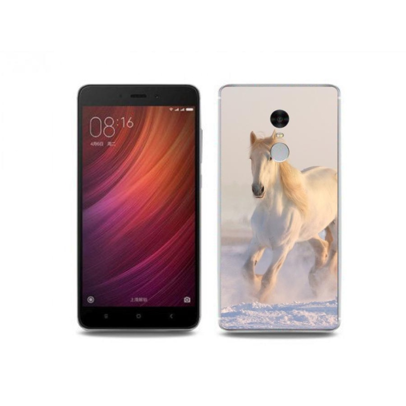 Gelový obal mmCase na mobil Xiaomi Redmi Note 4 - kůň ve sněhu