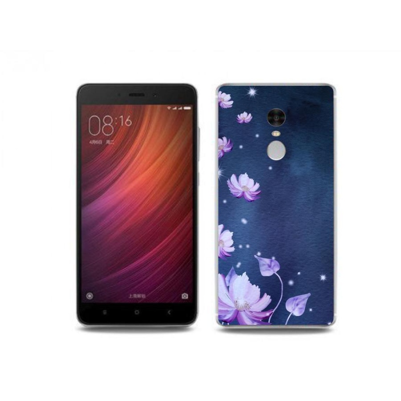 Gelový obal mmCase na mobil Xiaomi Redmi Note 4 - padající květy