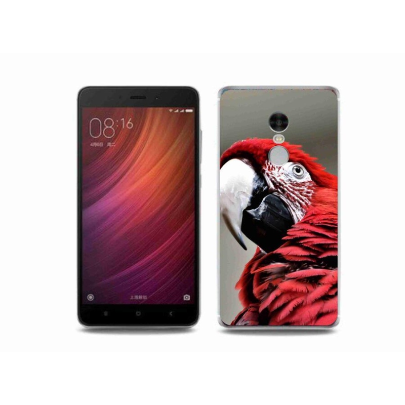 Gelový obal mmCase na mobil Xiaomi Redmi Note 4 - papoušek ara červený