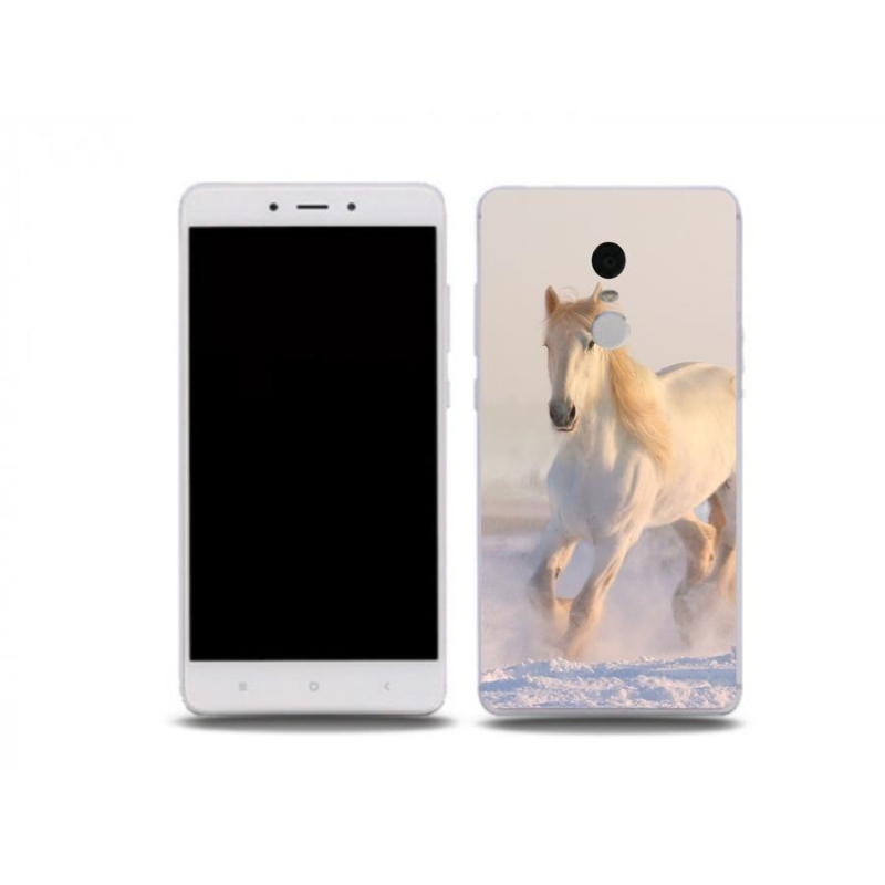 Gelový obal mmCase na mobil Xiaomi Redmi Note 4X - kůň ve sněhu