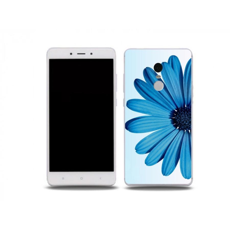 Gelový obal mmCase na mobil Xiaomi Redmi Note 4X - modrá kopretina