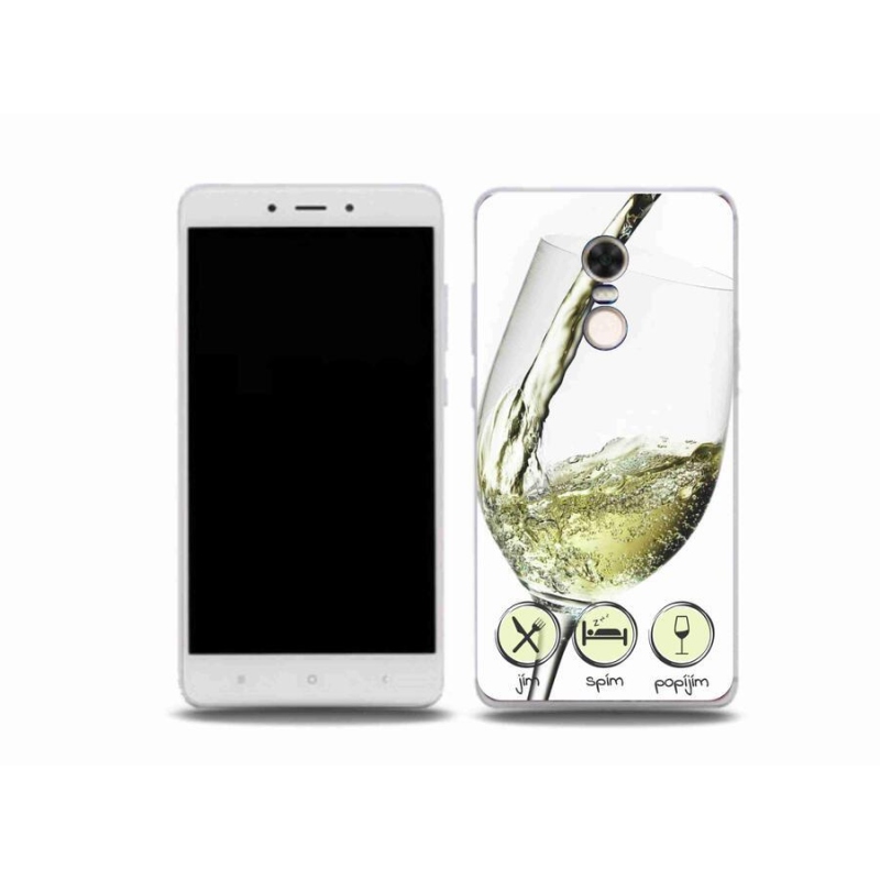 Gelový obal mmCase na mobil Xiaomi Redmi Note 4X - sklenička vína bílé