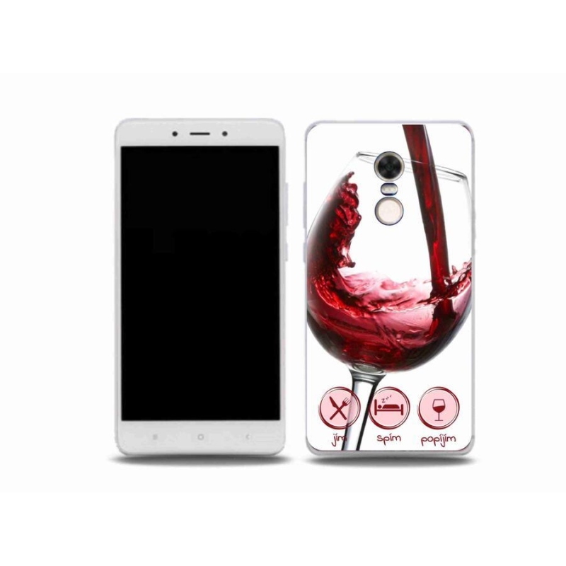 Gelový obal mmCase na mobil Xiaomi Redmi Note 4X - sklenička vína červené