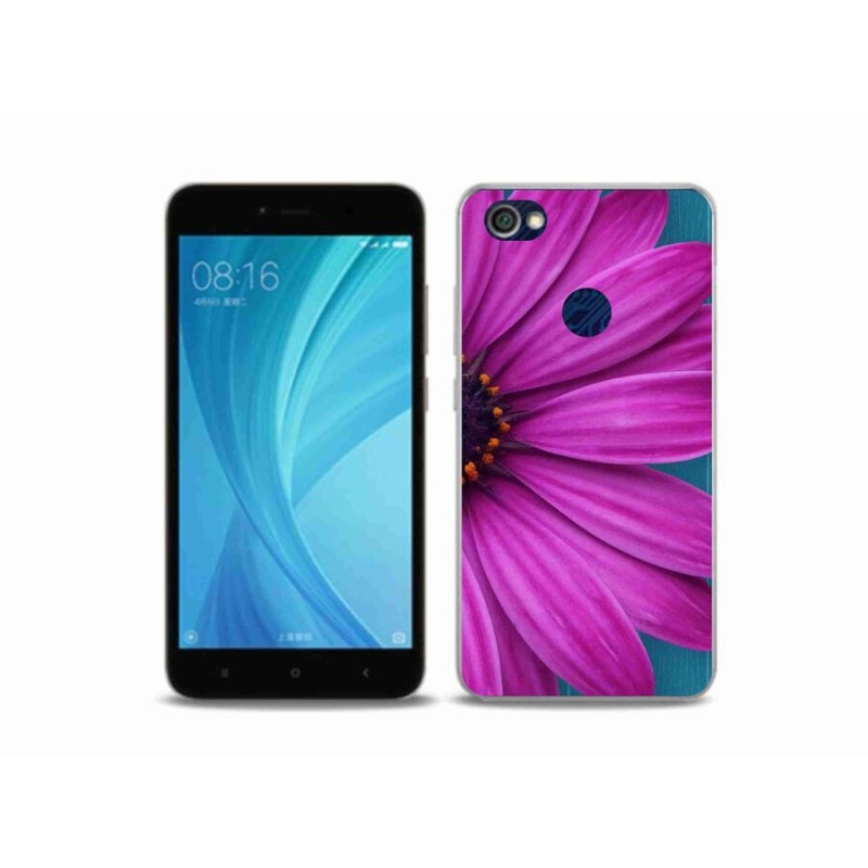 Gelový obal mmCase na mobil Xiaomi Redmi Note 5A Prime - fialová kopretina