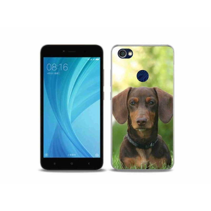 Gelový obal mmCase na mobil Xiaomi Redmi Note 5A Prime - hnědý jezevčík